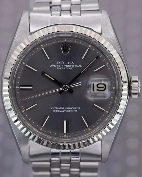 1970 (2.52 Mill Serial) Rolex Datejust 36MM Grey Dial Jubilee Bracelet (1601)
