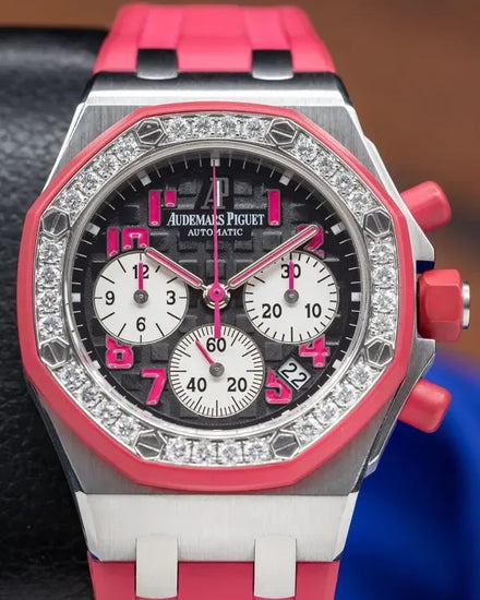 2009 Audemars Piguet Royal Oak OffShore "Pink Ladycat" L.E. 37MM Black Dial Rubber Strap (26266SK.ZZ.D069CA.01)