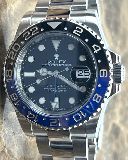 2014 Rolex GMT-Master II "Batman" 40MM Black Dial Oyster Bracelet (116710BLNR)