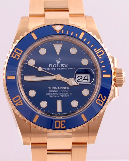 2025 Rolex Submariner Date 41MM Blue Dial Yellow Gold Oyster Bracelet (126618LB)