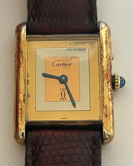 No Reserve - Cartier Tank Must de Cartier 23.5MM Champagne Dial Leather Strap (388001)