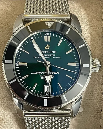 Breitling Superocean Heritage II B20 42MM Green Dial Steel Bracelet (AB2010)