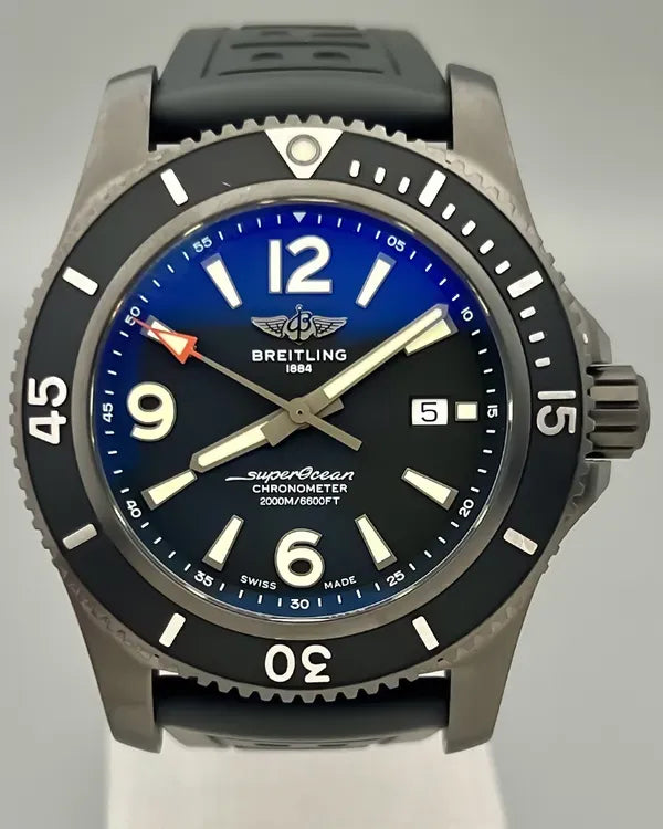 No Reserve - 2020 Breitling Superocean 46MM Black Dial Rubber Strap (M17368B71B1S1)