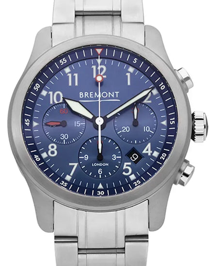 Bremont ALT1-P2 Pilot 43MM Blue Dial Steel Bracelet (ALT1-P2-BL-B)