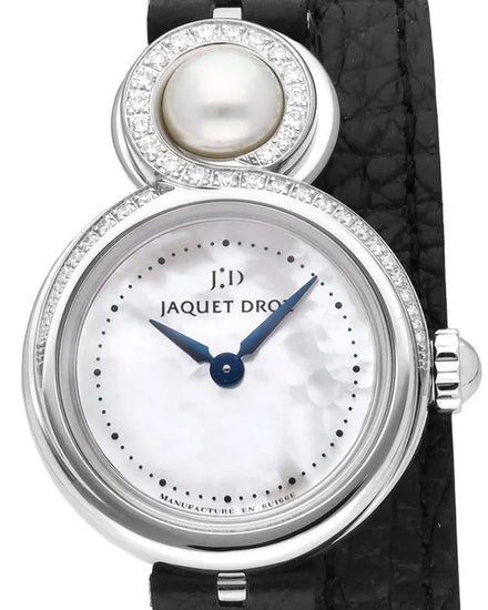 Jaquet Droz Petite Heure Minute Lady 8 25MM Mother of Pearl Dial Leather Strap (J014600370)