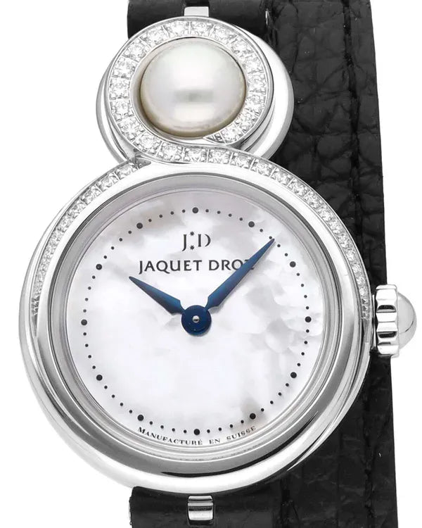 Jaquet Droz Petite Heure Minute Lady 8 25MM Mother of Pearl Dial Leather Strap (J014600370)