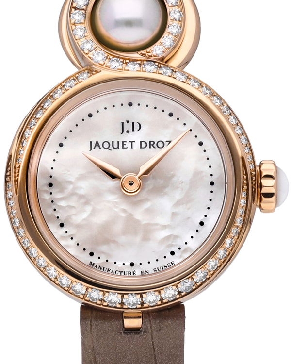 2023 Jaquet Droz Petite Heure Minute Lady 8 25MM Mother of Pearl Dial Leather Strap (J014603271)