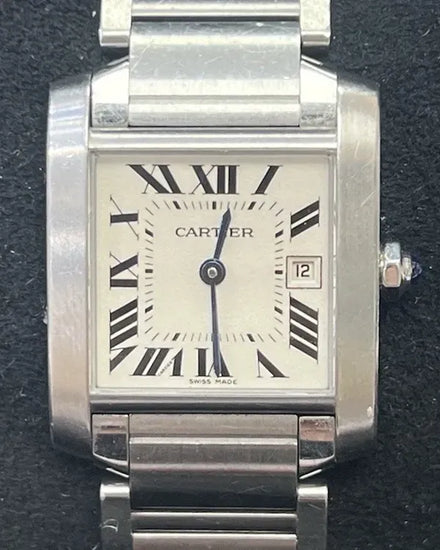 2023 Cartier Tank Française 25MM Quartz Silver Dial Steel Bracelet (W51011Q3)