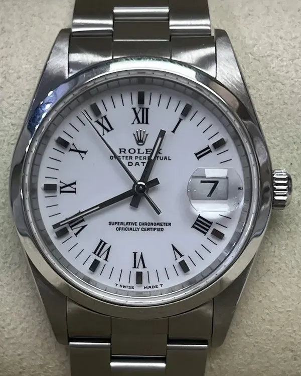 Rolex Oyster Perpetual 34MM White Dial Oyster Bracelet (15200)
