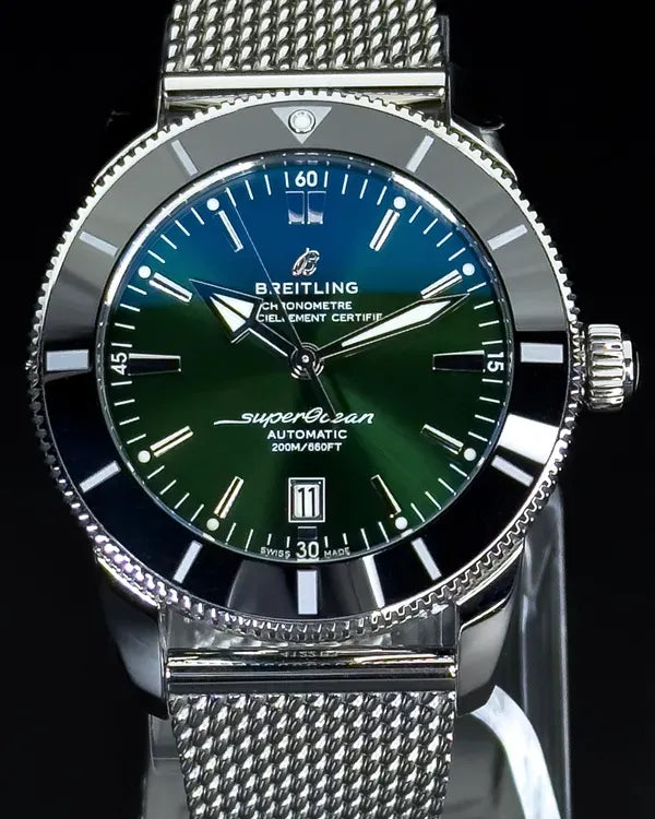 Breitling Superocean Heritage II B20 46MM Green Dial Steel Bracelet (AB2020121L1A1)