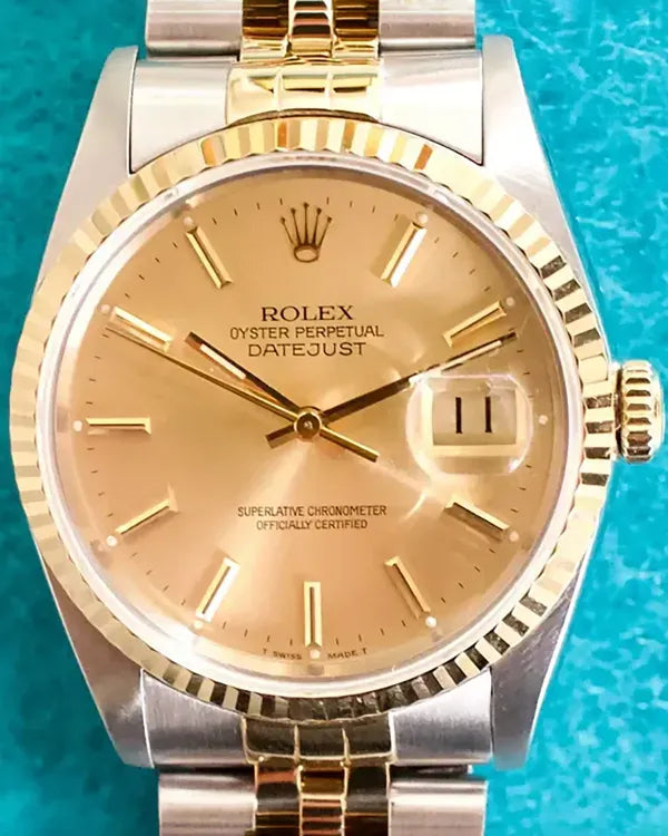 Rolex Datejust 36MM Champagne Dial Two-Tone Jubilee Bracelet (16233)