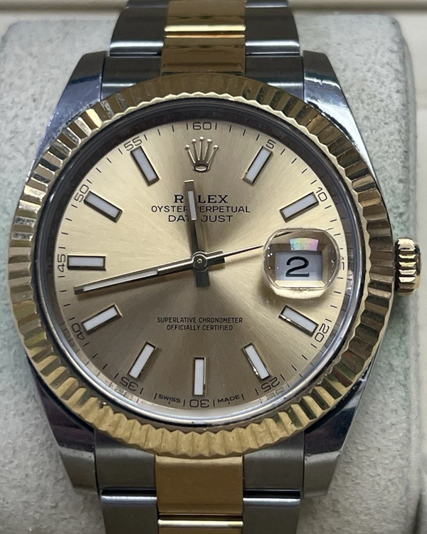 2017 Rolex Datejust 41MM Champagne Dial Two-Tone Oyster Bracelet (126333)