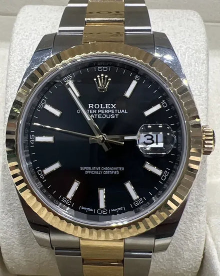2016 Rolex Datejust 41MM Black Dial Two-Tone Oyster Bracelet (126333)