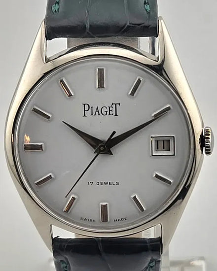 Piaget Vintage 36MM Silver Dial Aftermarket Leather Strap (11-140)