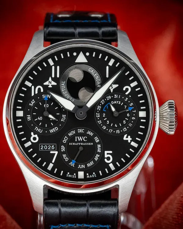 2011 IWC Schaffhausen Pilot Perpetual Calendar "Middle East Boutique" L.E. 46MM Black Dial Leather Strap (IW502620)