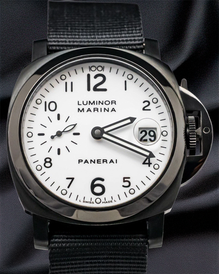 Panerai Luminor Marina 40MM White Dial Aftermarket Textile Strap (PAM00049)
