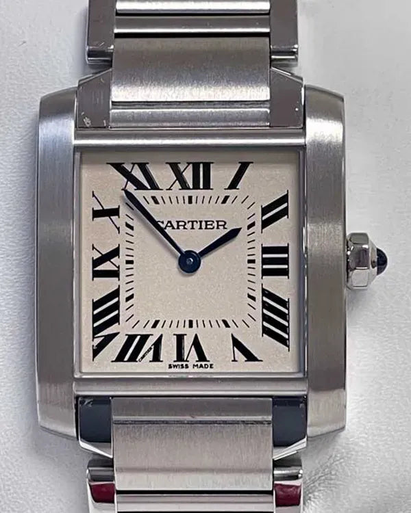 Cartier Tank Française 30MM Quartz Silver Dial Steel Bracelet (WSTA0005)