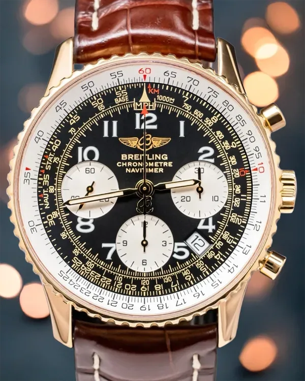 Breitling Navitimer 42MM Black Dial Leather Strap (K23322)