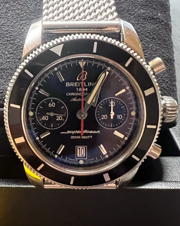 Breitling Superocean Heritage Chronograph 44MM Black Dial Steel Bracelet (A23370)
