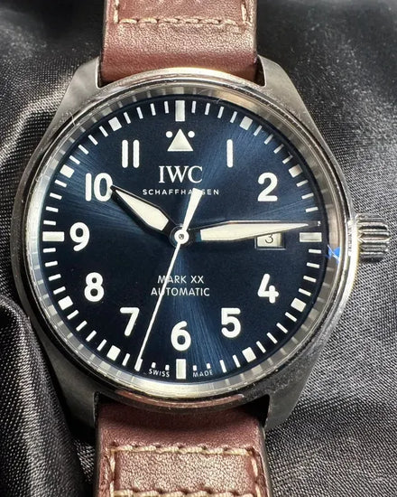2025 IWC Schaffhausen Pilot Mark XX 40MM Blue Dial Leather Strap (IW328204)
