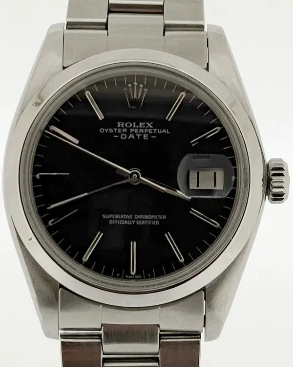 Rolex Oyster Perpetual Date 34MM Black Dial Oyster Bracelet (1500)