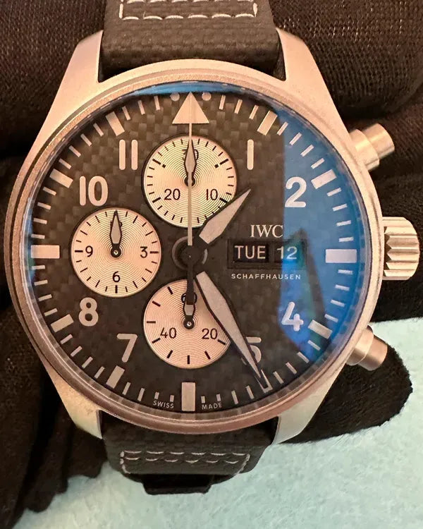 2021 IWC Schaffhausen Pilot "AMG Edition" 43MM Carbon Fiber Dial Leather Strap (IW377903)