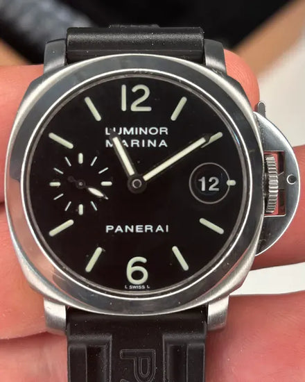 Panerai Luminor Marina 40MM Black Dial Rubber Strap (PAM00048)