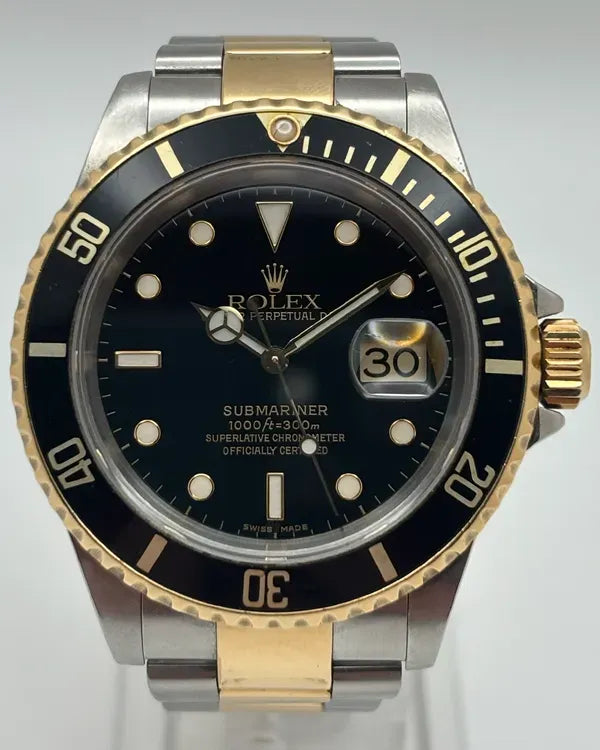 2000 (P Serial) Rolex Submariner Date 40MM Black Dial Two-Tone Oyster Bracelet (16613LN)