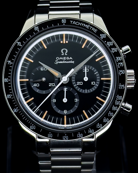 2025 Omega Speedmaster Anniversary Series "The First Omega In Space" 39.7MM Grey/Blue Dial Steel Bracelet (310.30.40.50.06.001)
