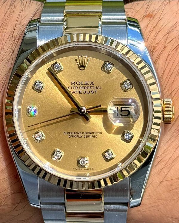 Rolex Datejust 36MM Champagne Dial Two-Tone Oyster Bracelet (116233)