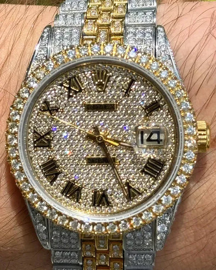 Rolex Datejust 36MM Aftermarket Diamond Pavé Dial Two-Tone Jubilee Bracelet (1601)