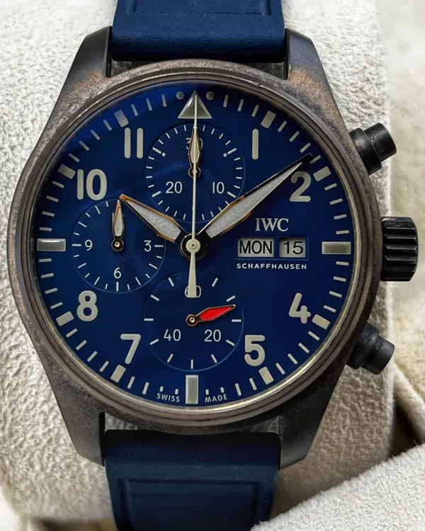 2022 IWC Schaffhausen Pilot Chronograph 41MM Blue Dial Textile Strap (IW388109)