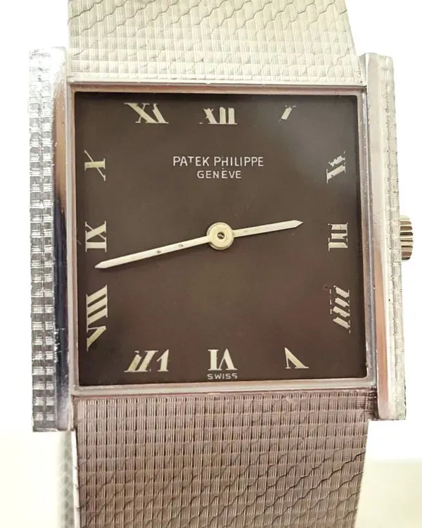 1965 Patek Philippe Gondolo Vintage 26MM Gray Dial White Gold Bracelet (3570-1)