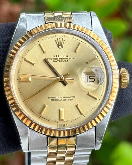 Rolex Datejust 36MM Champagne "Pie Pan" Dial Two-Tone Jubilee Bracelet (1601)
