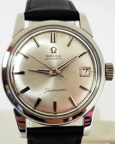 Omega Seamaster 34MM Silver Dial Aftermarket Leather Strap (2849-6SC)