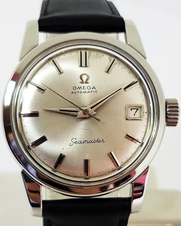 Omega Seamaster 34MM Silver Dial Aftermarket Leather Strap (2849-6SC)