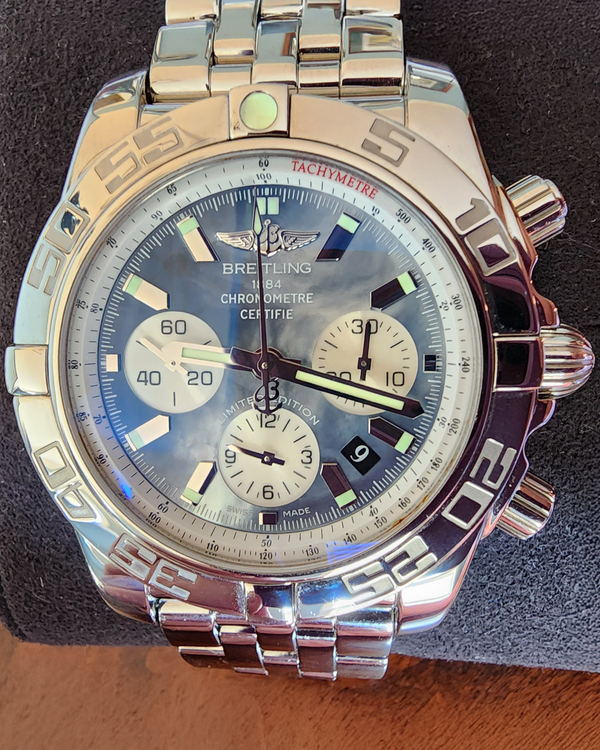 2013 Breitling Chronomat B01 L.E. 44MM Mother Of Pearl Dial Steel Bracelet (AB0110)