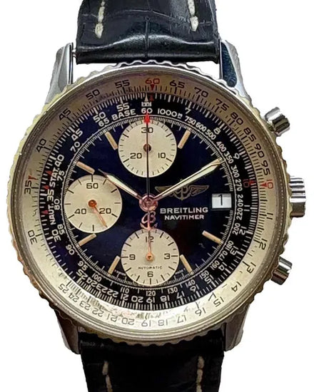 Breitling Navitimer 41MM Black Dial Leather Strap (B13019)