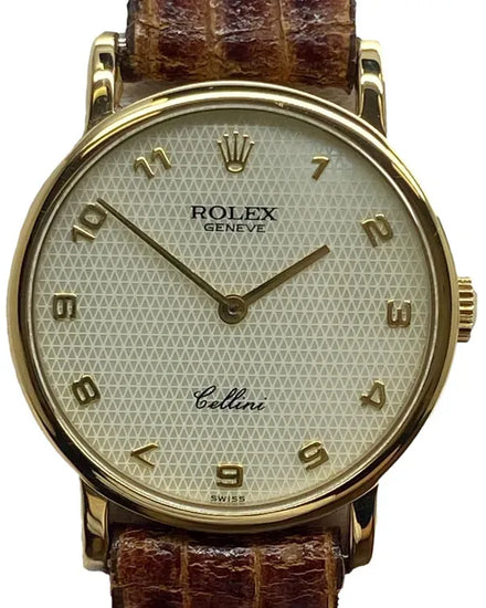 Rolex Cellini 26MM Ivory Dial Aftermarket Leather Strap (5109)