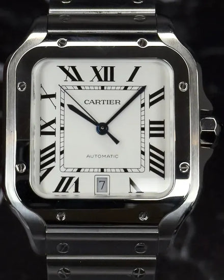 2023 Cartier Santos De Cartier 39.8MM White Dial Steel Bracelet (WSSA0018)