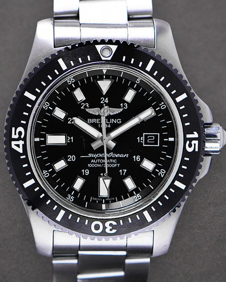 2017 Breitling Superocean 44MM Black Dial Steel Bracelet (Y1739310/BF45/162A)