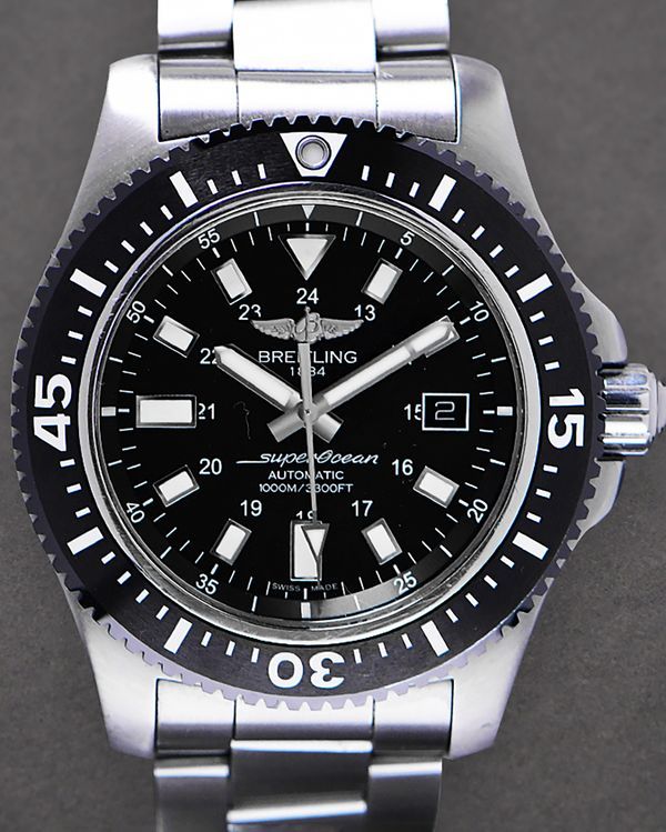 2017 Breitling Superocean 44MM Black Dial Steel Bracelet (Y1739310/BF45/162A)