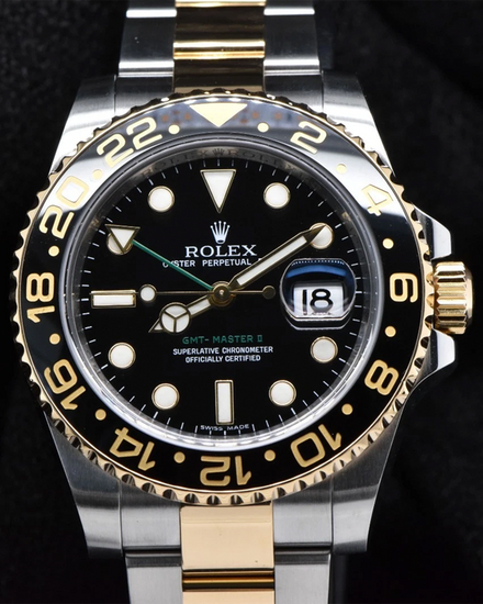 2012 Rolex GMT-Master II 40MM Black Dial Two-Tone Oyster Bracelet (116713LN)