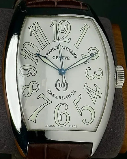 Franck Muller Casablanca "10th Anniversary Edition" 39MM White Dial Leather Strap (8880 C)