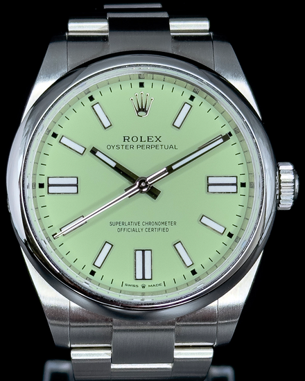 2025 Rolex Oyster Perpetual 41MM Pistachio Dial Oyster Bracelet (134300)