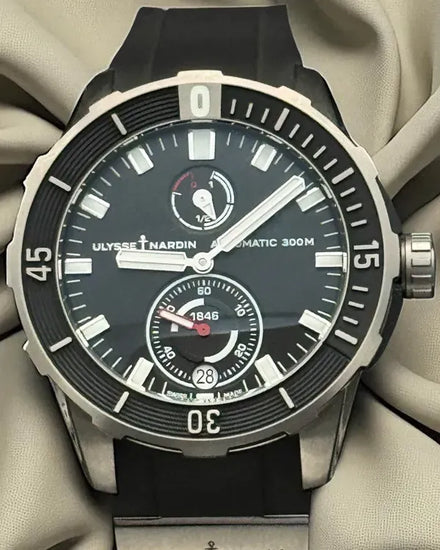 2025 Ulysse Nardin Diver 44MM Black Dial Rubber Strap (1183-170/92)