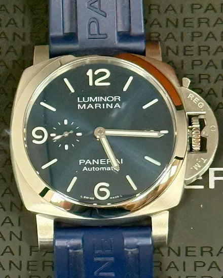 2021 Panerai Luminor 1950 3 Days 44MM Blue Dial Rubber Strap (PAM01313)