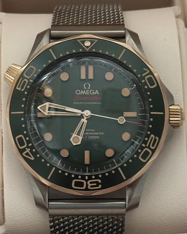 2025 Omega Seamaster Diver 300M 42MM Green Dial Titanium Bracelet (210.90.42.20.10.001)