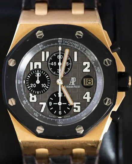 2009 Audemars Piguet Royal Oak Offshore Chronograph 42MM Grey Dial Leather Strap (25940OK)