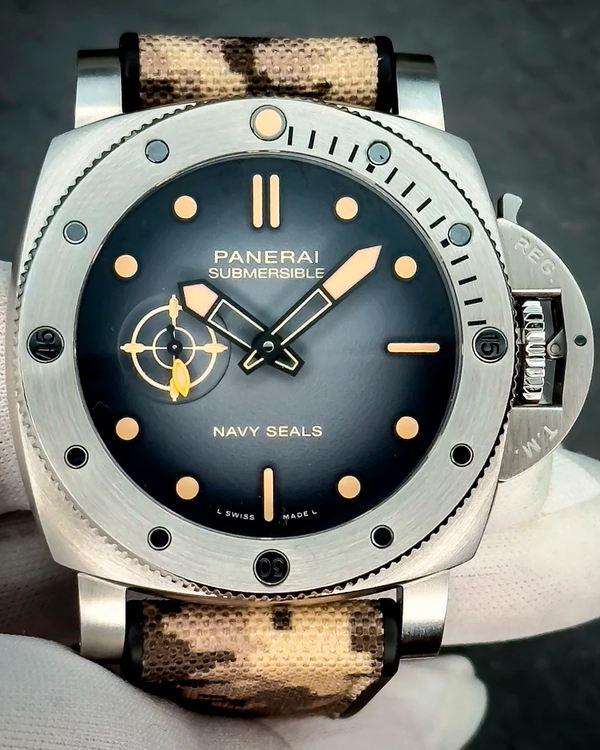 2024 Panerai Submersible Quaranta Quattro "Navy SEALs" 44MM Black Dial Rubber Strap (PAM01518)